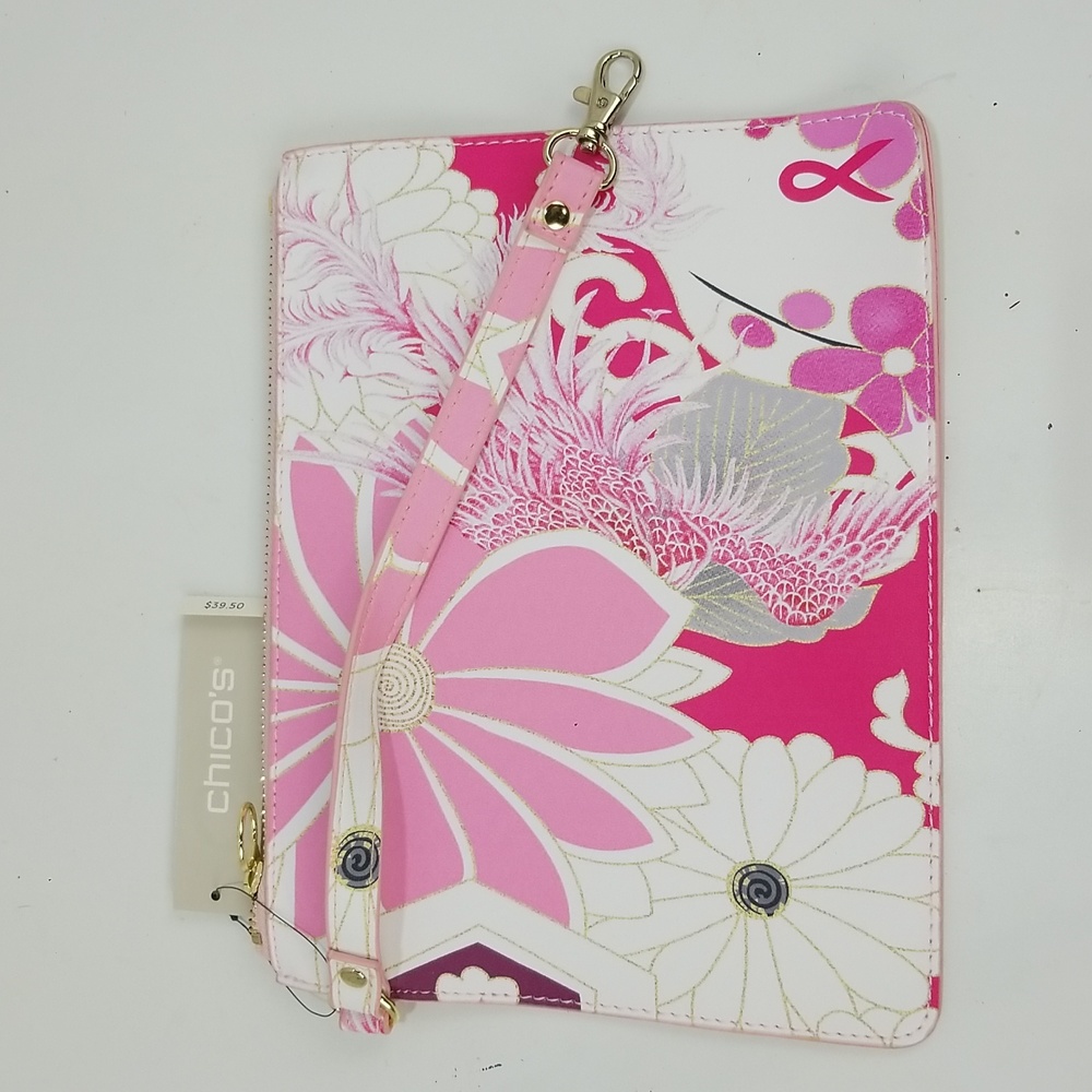 Chico's printed zip pouch NWT